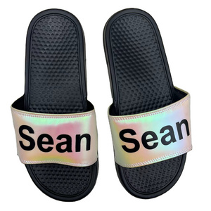 Sublimation  Custom Logo Slide Slipper Men Women Unisex Slide Slippers Indoor Out Door Slippers Shiny Slide