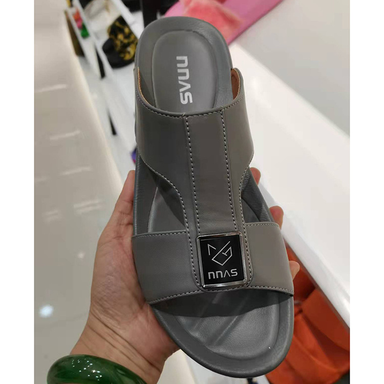 Sandals Custom Slippers  Saudi Arabia PVC PU Sandals Custom Logo Black Slides Sandal Men Custom Printed Slippers Slides Footwear