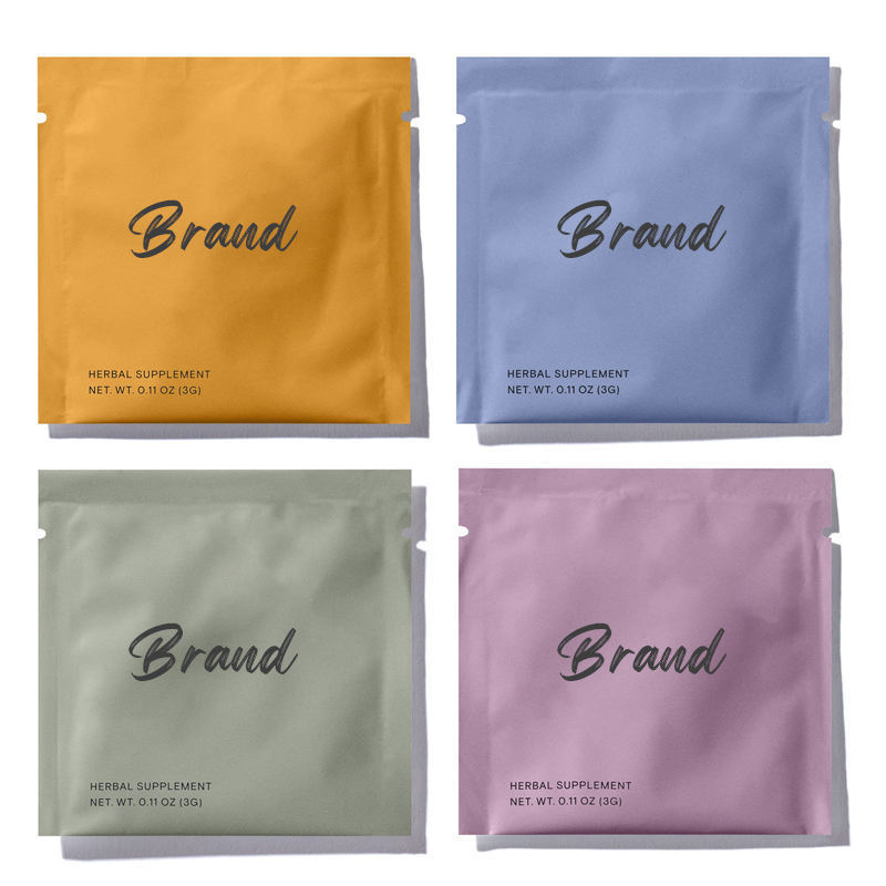 Custom Printing 3x4 mylar bags Custom Small Heat Sealable Three Side Seal Coffee Matte Sachet Empty Tea Sachet Bag for Tea