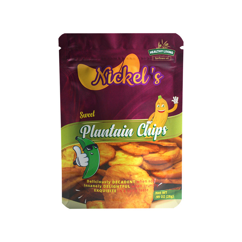 Wholesale Aluminum Foil Banana Corn Tortilla Plastic Pouch Custom Logo Design Clear Printing Potato Chips Bag