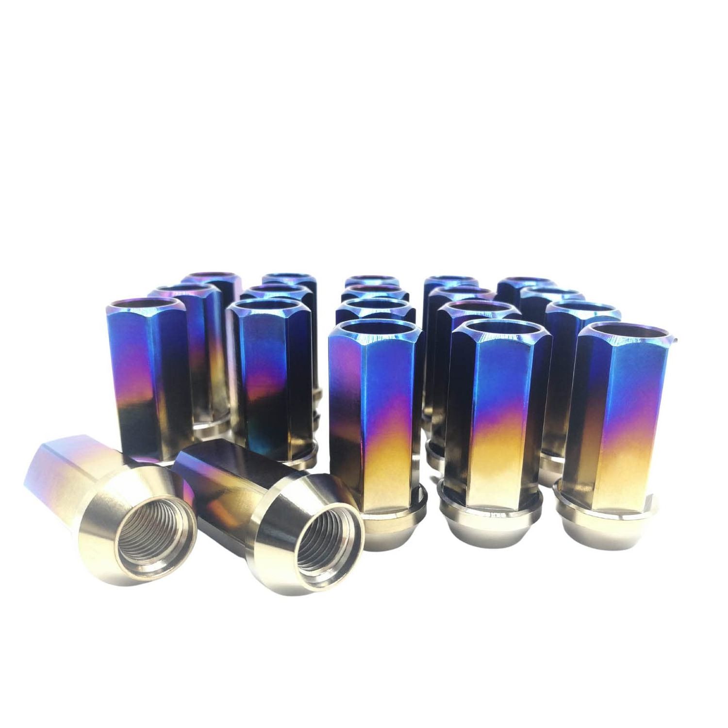 Supply Ult Gr5 M12*1.25/1.5P*35mm Burnt Blue open end Titanium Wheel lock Lug Nuts for Mitsubishi Toyota Lexus Focus