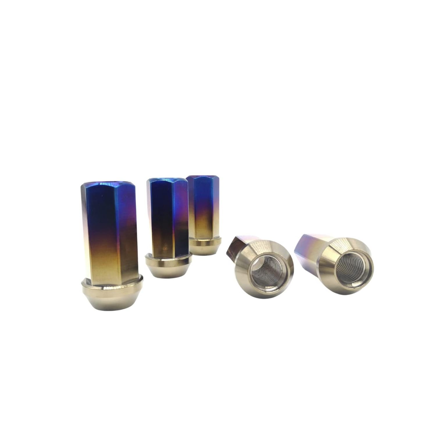 Supply Ult Gr5 M12*1.25/1.5P*35mm Burnt Blue open end Titanium Wheel lock Lug Nuts for Mitsubishi Toyota Lexus Focus