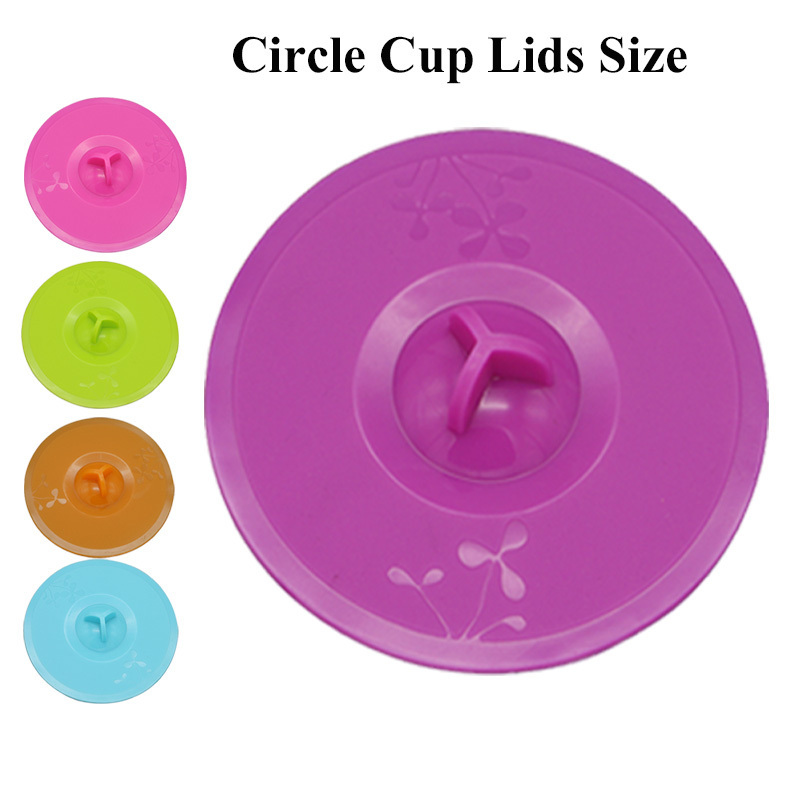 Diameter 11cm round lovely silicone cup cover with flower lid deksel Anti dust Airtight Seal Mug Cover  4.3 Inches