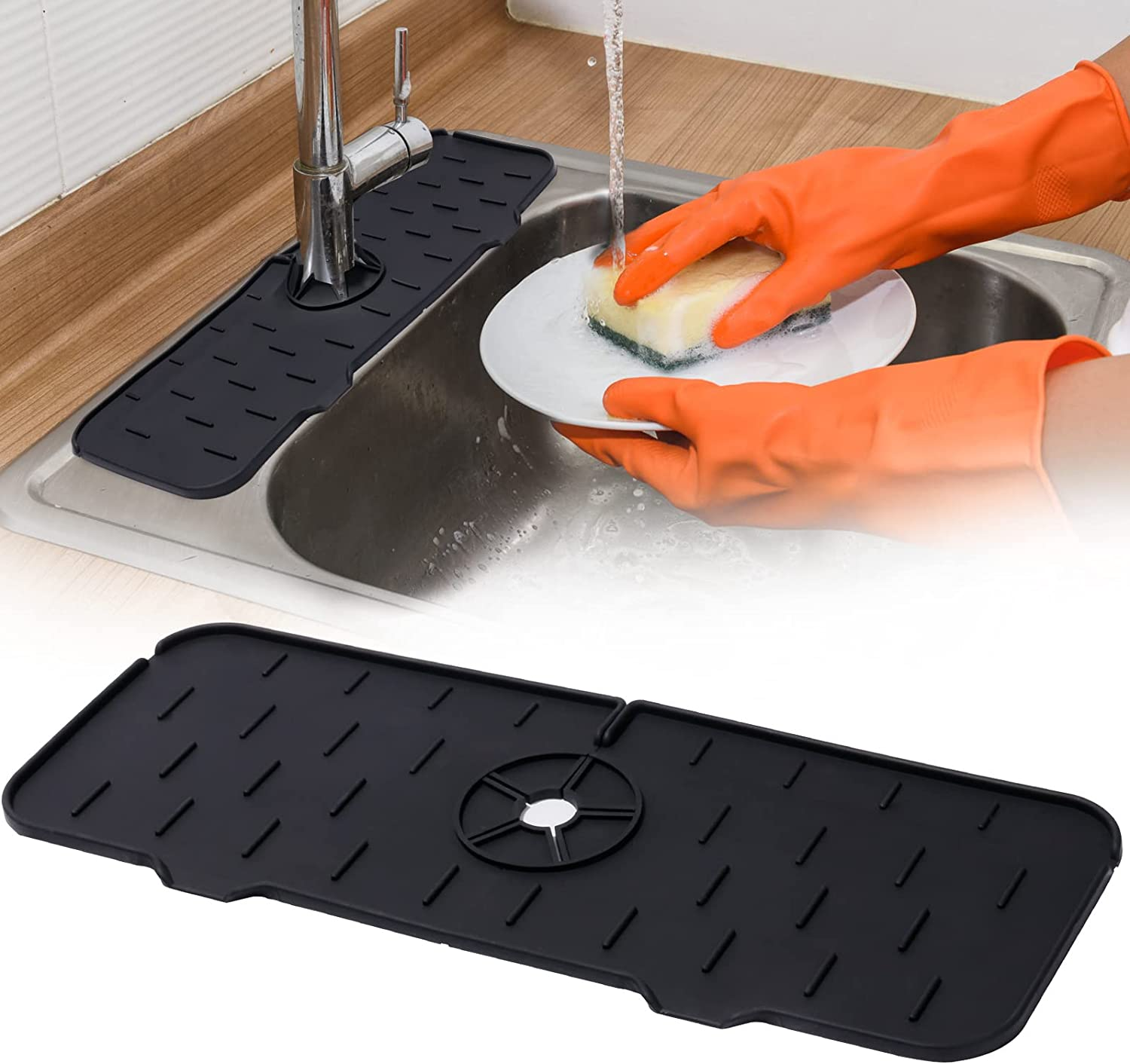 Faucet Drain Mat  Splash Pad sink drain mat kitchen Silicone Drain Mat sink splash guard