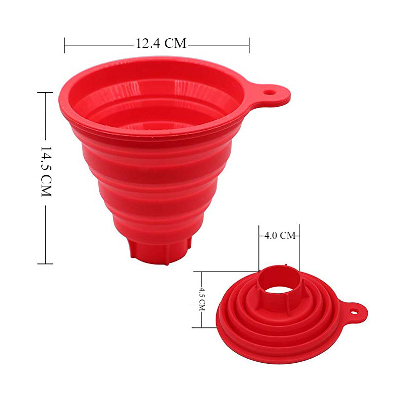 Silicone Collapsible Funnel for Jars Foldable Large Canning Jar Funnel for Wide Mouth and Regular Jars