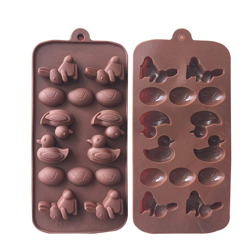 Cartoon Mold Duck Rabbit Egg Silicone Mold Cake Baking Tool DIY Ice Grid Chocolate Pastry Bread Tool Reusable Mold