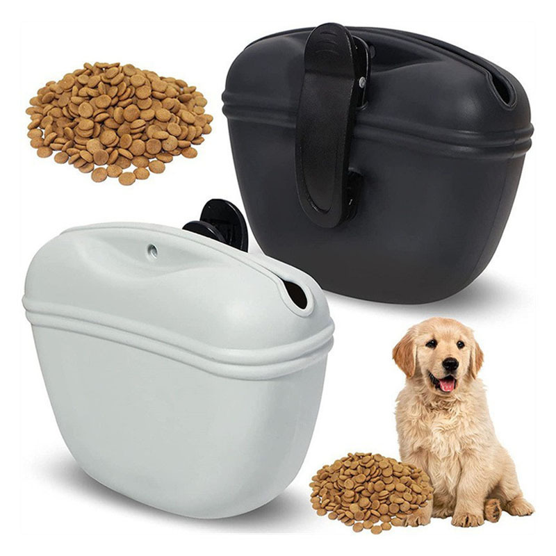 Silicone dog food bag, portable training dog snack bag pet outdoor training dog waist bag silicone pet supplies