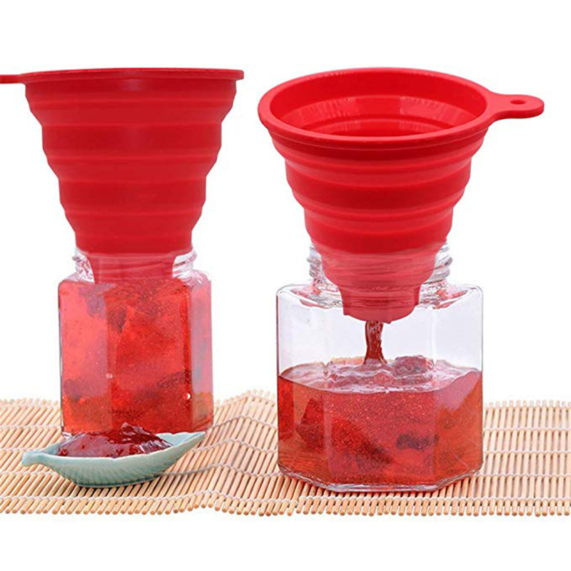 Silicone Collapsible Funnel for Jars Foldable Large Canning Jar Funnel for Wide Mouth and Regular Jars