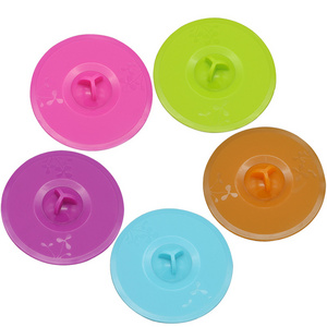 Diameter 11cm round lovely silicone cup cover with flower lid deksel Anti dust Airtight Seal Mug Cover  4.3 Inches