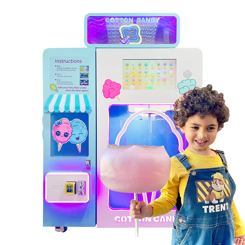 Automatic Wifi Internet Cotton Candy Vending Machine Candy Floss Machine Commercial For Kids