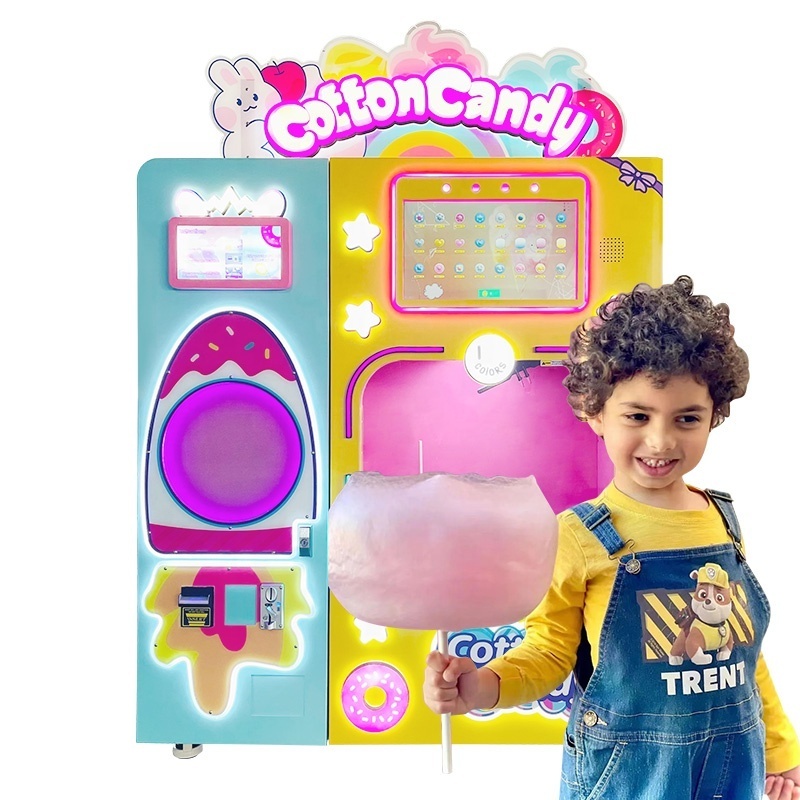 Hot Sale Cotton Candy Vending Machine Business Toy Marshmallow Portable candy making Machine with bill acceptor