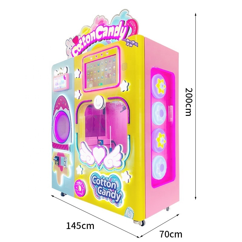 Hot Sale Cotton Candy Vending Machine Business Toy Marshmallow Portable candy making Machine with bill acceptor