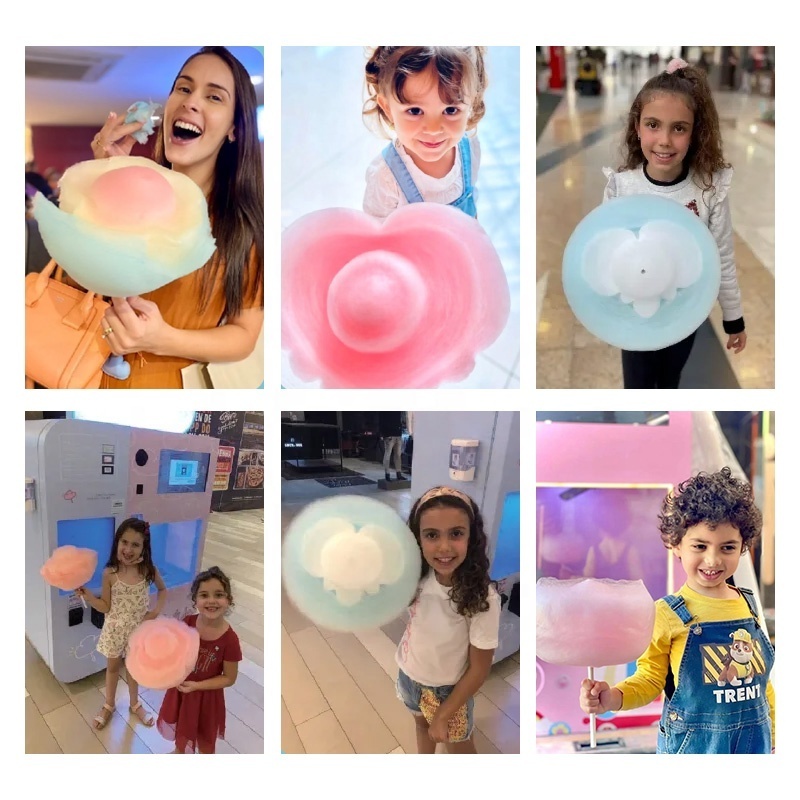 Hot Sale Cotton Candy Vending Machine Business Toy Marshmallow Portable candy making Machine with bill acceptor