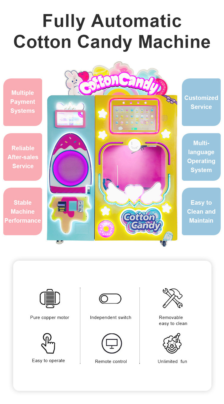 China Earn Money Fast Custom Snack Cotton Candy Coin Operation Automatic Mini balloon Vending Machine For Park