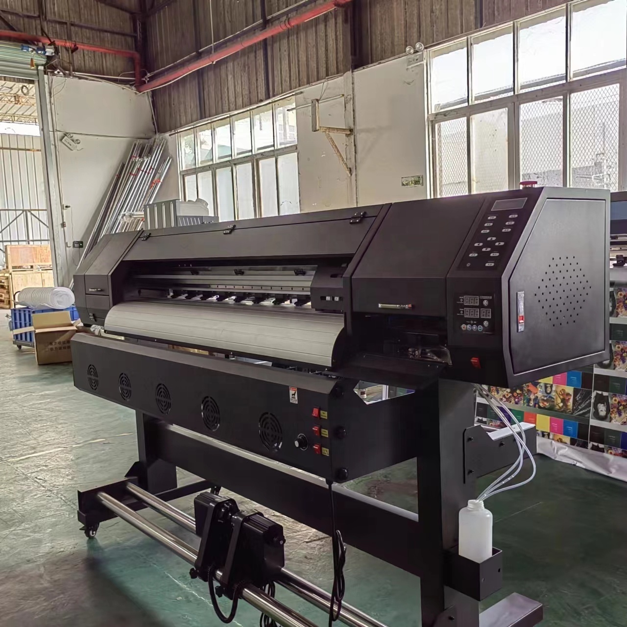 New-Color 160cm flex sticker vinyl printer machine manual cut and 1.6m 5ft eco solvente printing plotter with XP600 I3200head