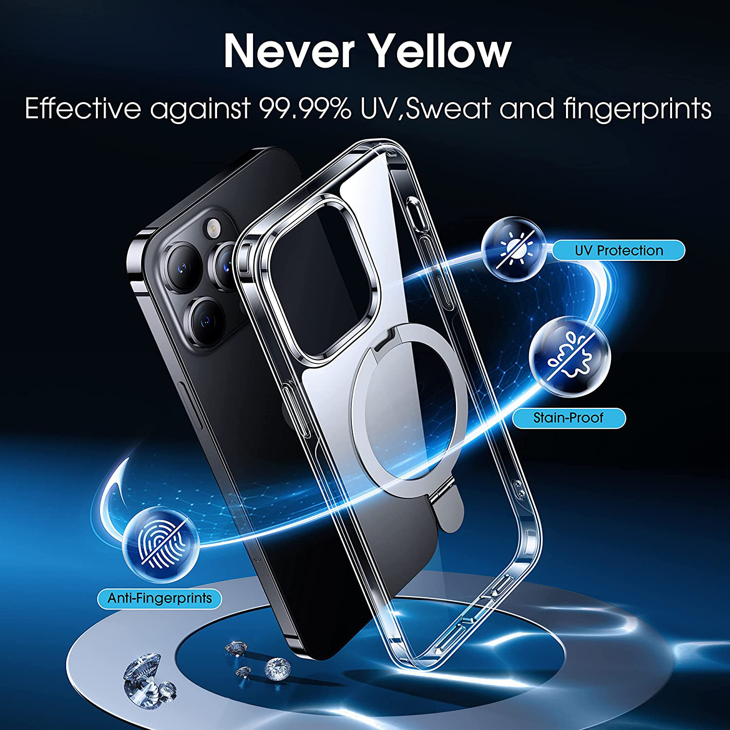 Mobile Phone Cases with Magnetic Invisible Stand for iPhone 15 Pro Max Case Dropshipping Products 2023 Translucent Matte Cover