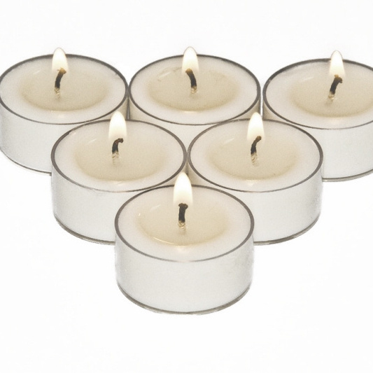 100% paraffin wax premium quality long burning tealight candles