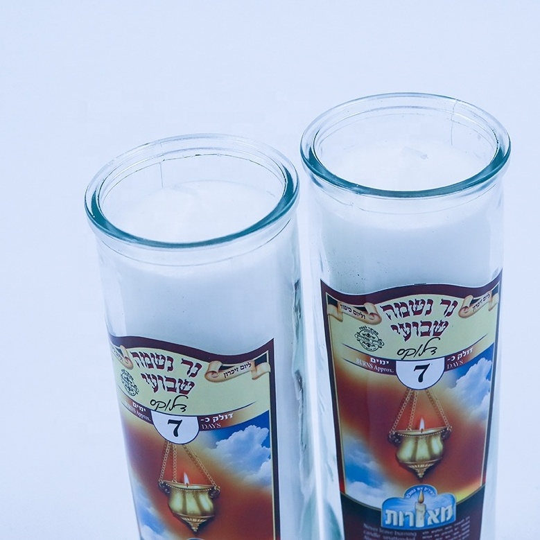 Wholesale 7 Days religious  Candle 7 Day Glass Candles Wholesale 8 Inches 7 Day Glass Jar Religious Candle