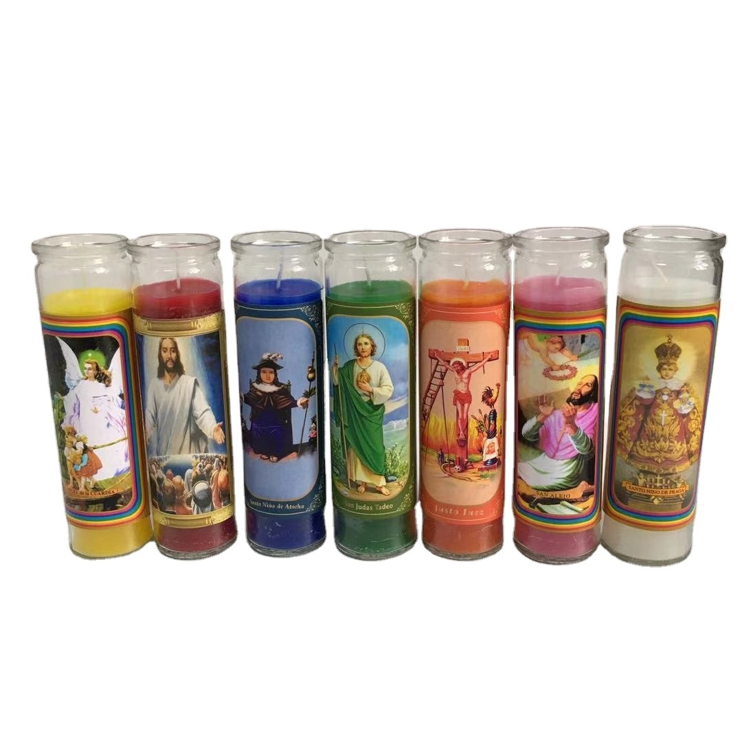 7 day orisha candles open the road glass candle money