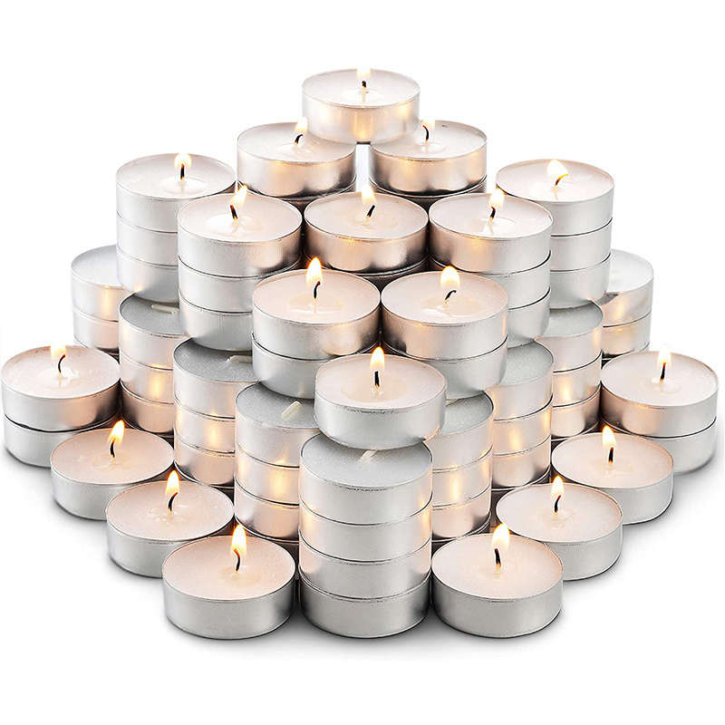 HomeLights Unscented White Tealight Candles -100 Pack 8 Hour Burn Time Smokeless Tea Light Candles, Paraffin candle