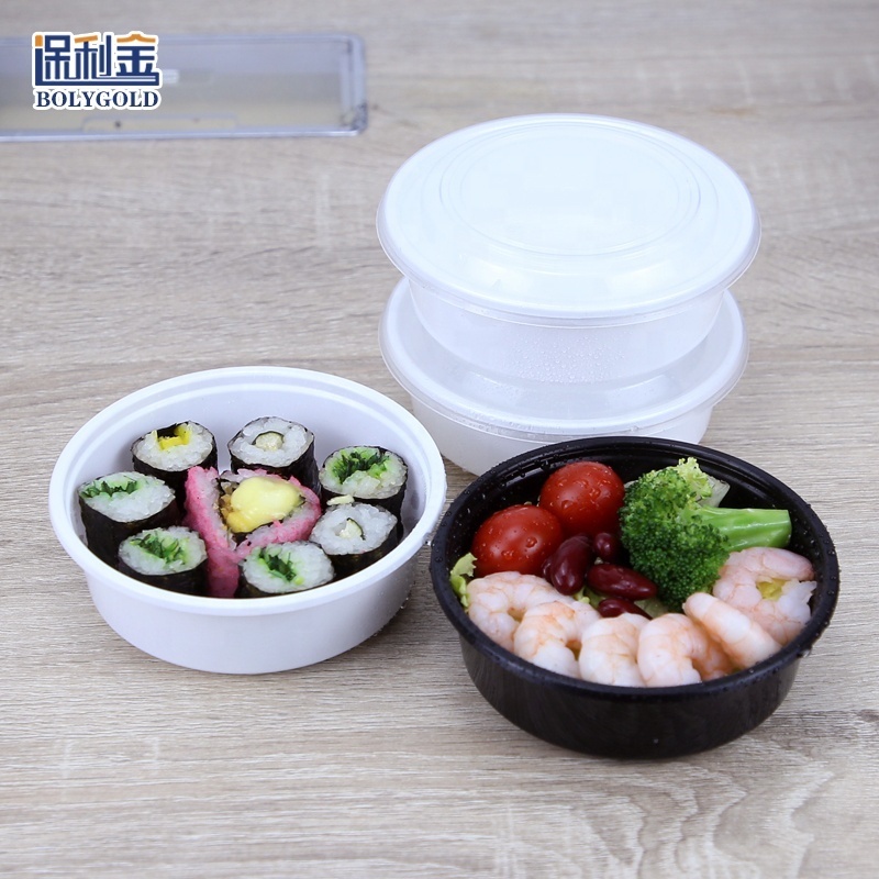 Manufacturer Food Packing Container Disposable Bowl White Black Transparent Microwavable Safe Soup Bowl Plastic Bowl Logo Print