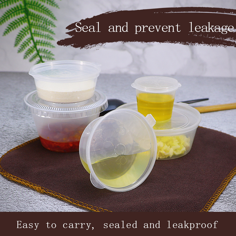 Disposable Mini Sauce Cup 1oz 1.5oz 2oz 3oz 4oz Plastic Takeaway Conjoined Sauce Container Transparent Seasoning Cup