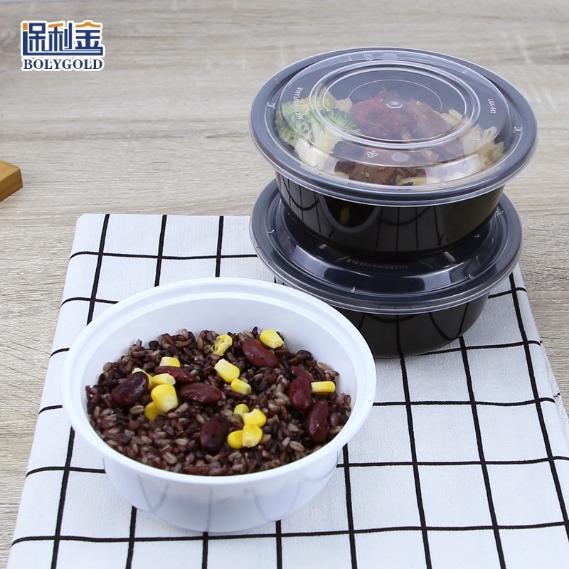 Manufacturer Food Packing Container Disposable Bowl White Black Transparent Microwavable Safe Soup Bowl Plastic Bowl Logo Print