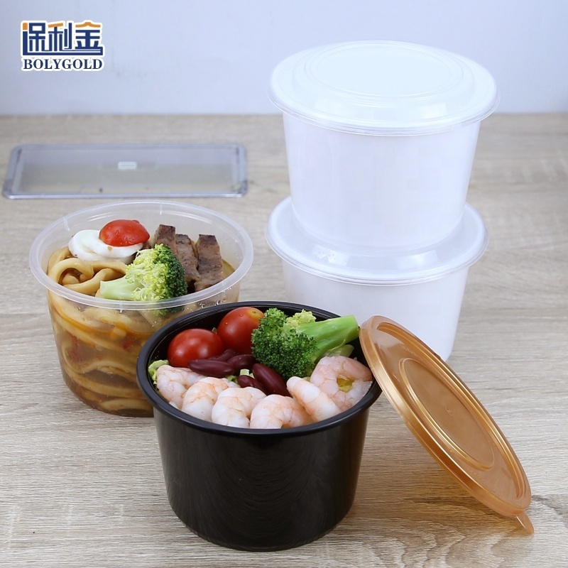 Manufacturer Food Packing Container Disposable Bowl White Black Transparent Microwavable Safe Soup Bowl Plastic Bowl Logo Print