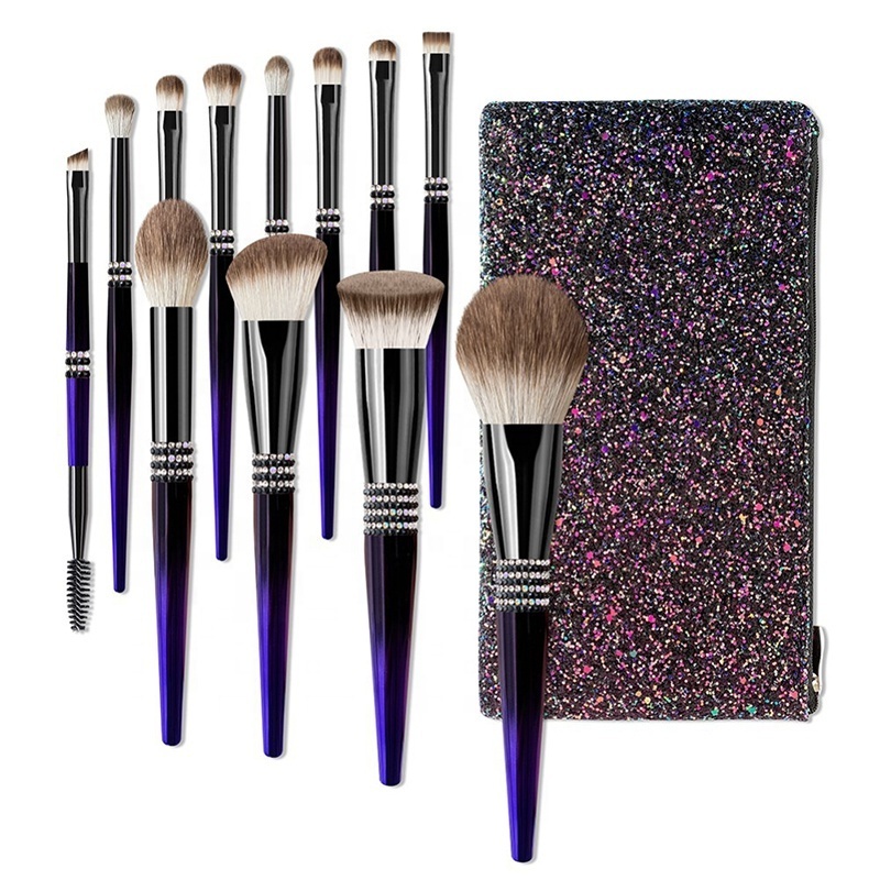 FYD 2024 Hot Sale Reasonable Personalized Wholesale Price Makeup Brush Bling 12 Pcs Custom Competitive Glitter Makeup Brush Set