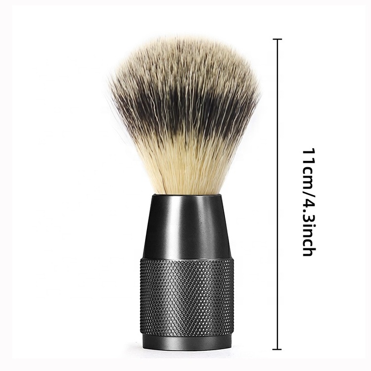 FYD Oem Custom Logo 20-30mm Badger Hair Knots Metal Handle Vegan Mens Shaving Brush For Men Grooming