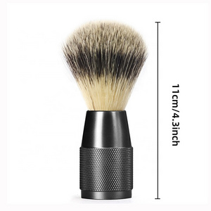 FYD Oem Custom Logo 20-30mm Badger Hair Knots Metal Handle Vegan Mens Shaving Brush For Men Grooming