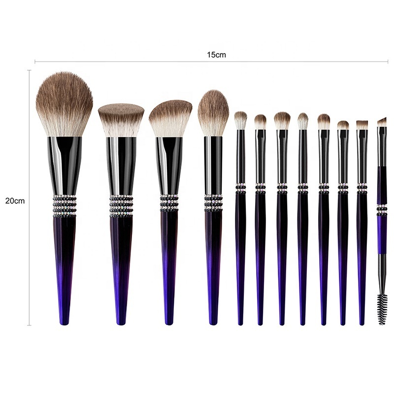 FYD 2024 Hot Sale Reasonable Personalized Wholesale Price Makeup Brush Bling 12 Pcs Custom Competitive Glitter Makeup Brush Set