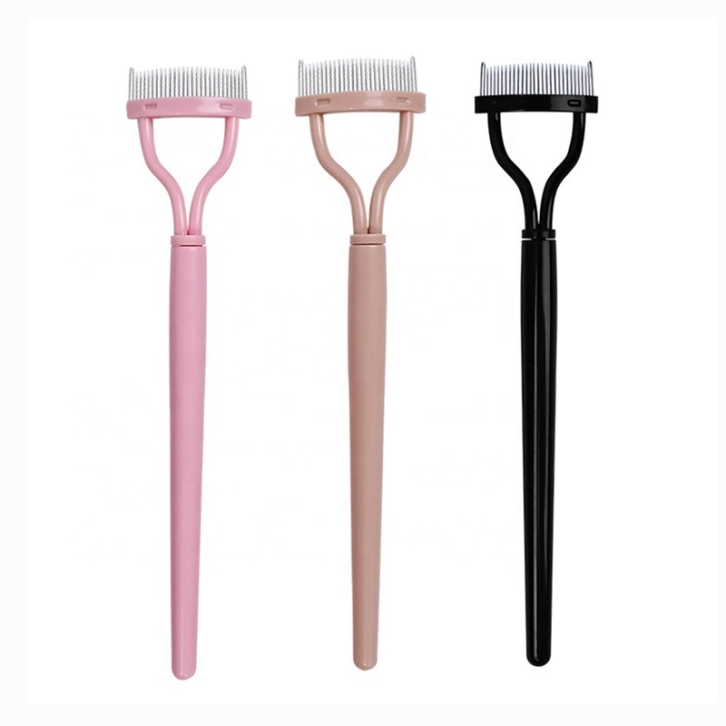 FYD Stainless Steel Eyelash Comb Folding Eyelash Curler Separator Mascara Applicator Brush for Curving Eyelashes around the Eye