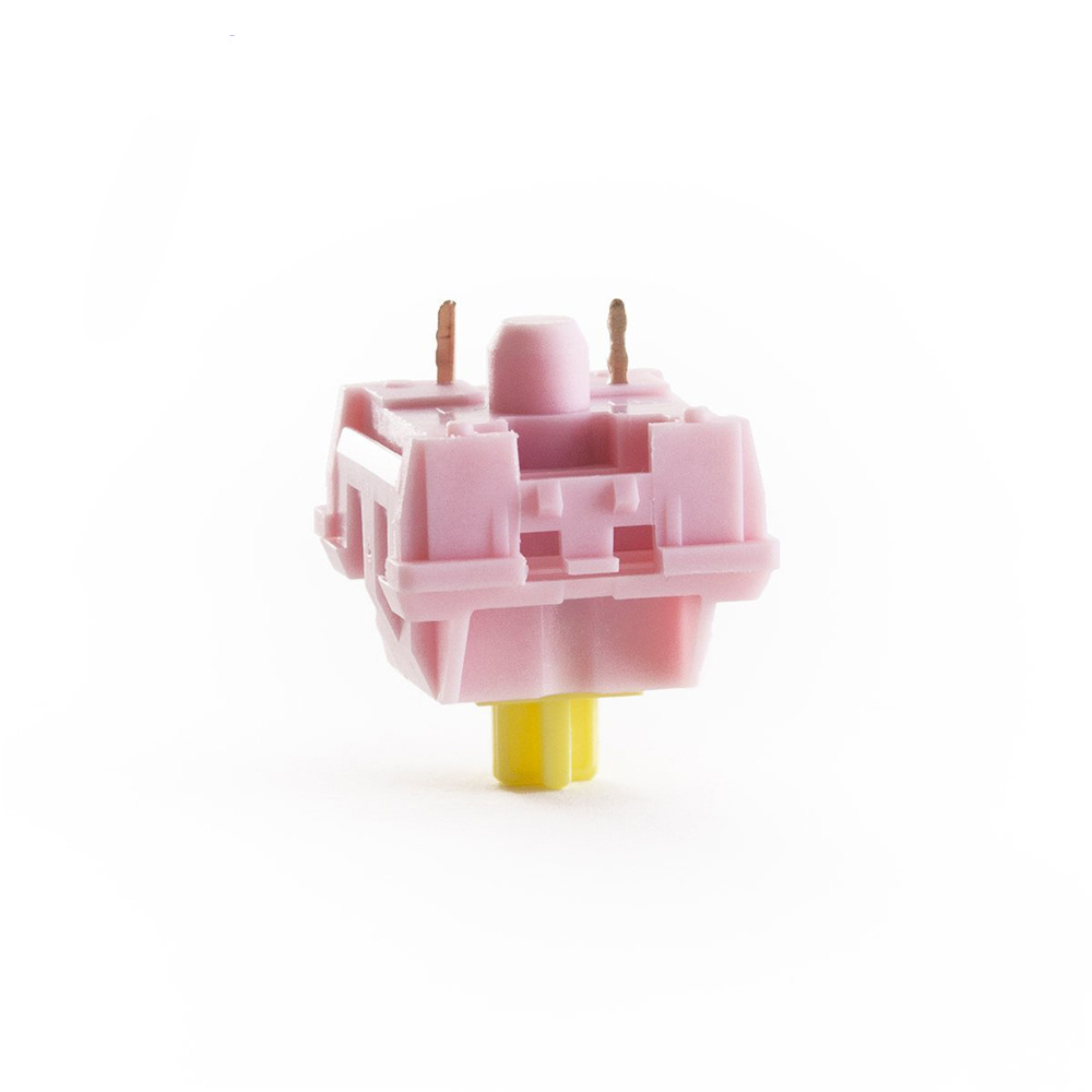 KTT Peach Switch for Mechanical Keyboard Content Linear Pink Color 3 Pins POM Axis 45g Trigger Force Custom Keyboard Switch