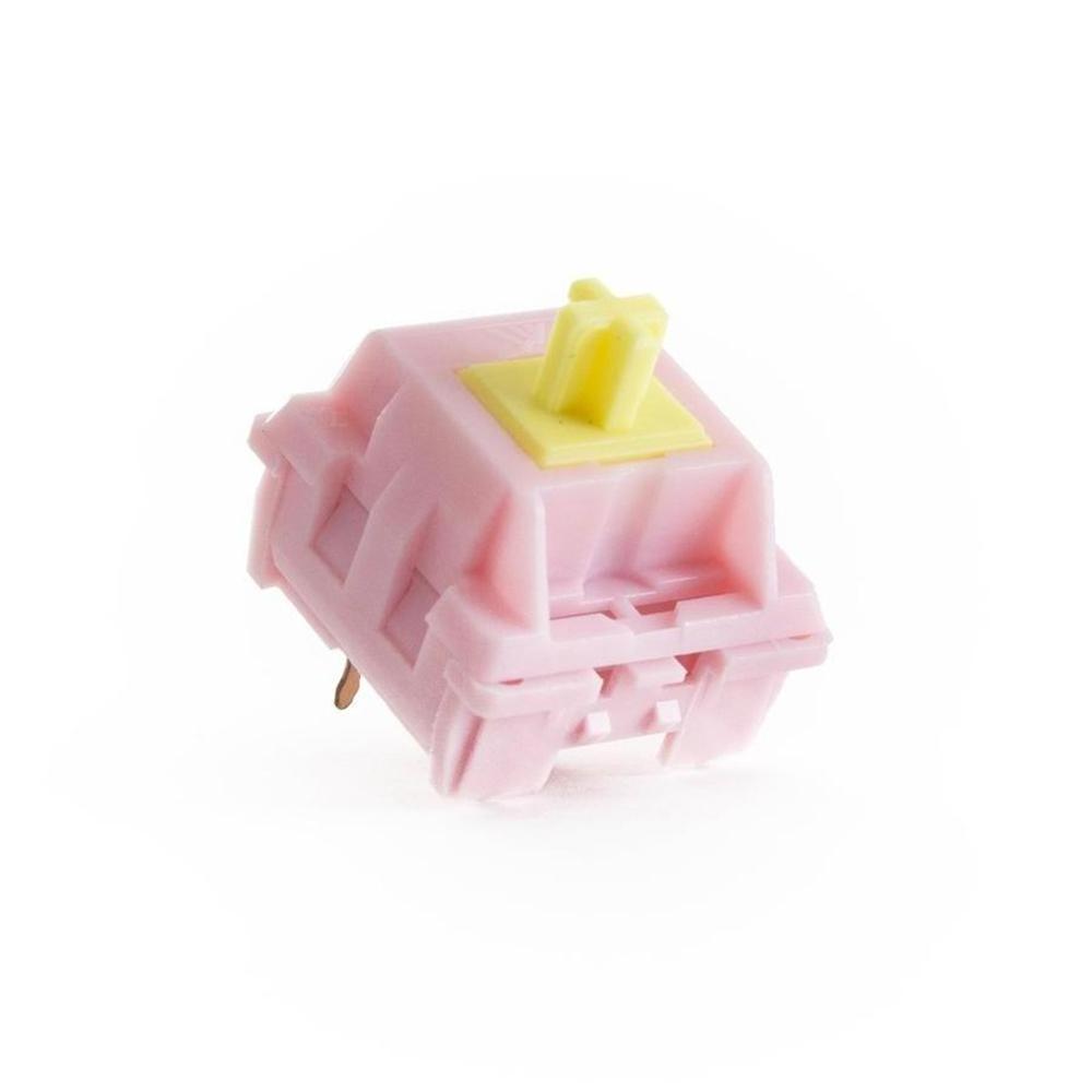 KTT Peach Switch for Mechanical Keyboard Content Linear Pink Color 3 Pins POM Axis 45g Trigger Force Custom Keyboard Switch