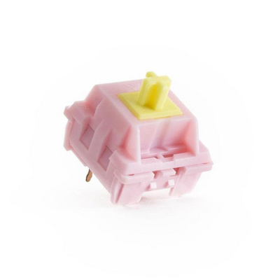 KTT Peach Switch for Mechanical Keyboard Content Linear Pink Color 3 Pins POM Axis 45g Trigger Force Custom Keyboard Switch