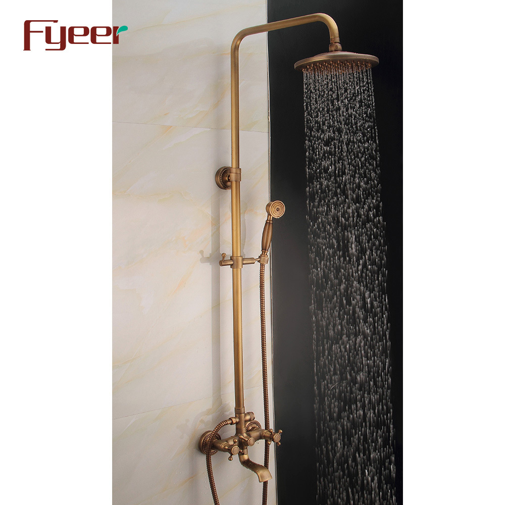 Fyeer Antique Bathroom Shower Set with Rainfall Shower Head