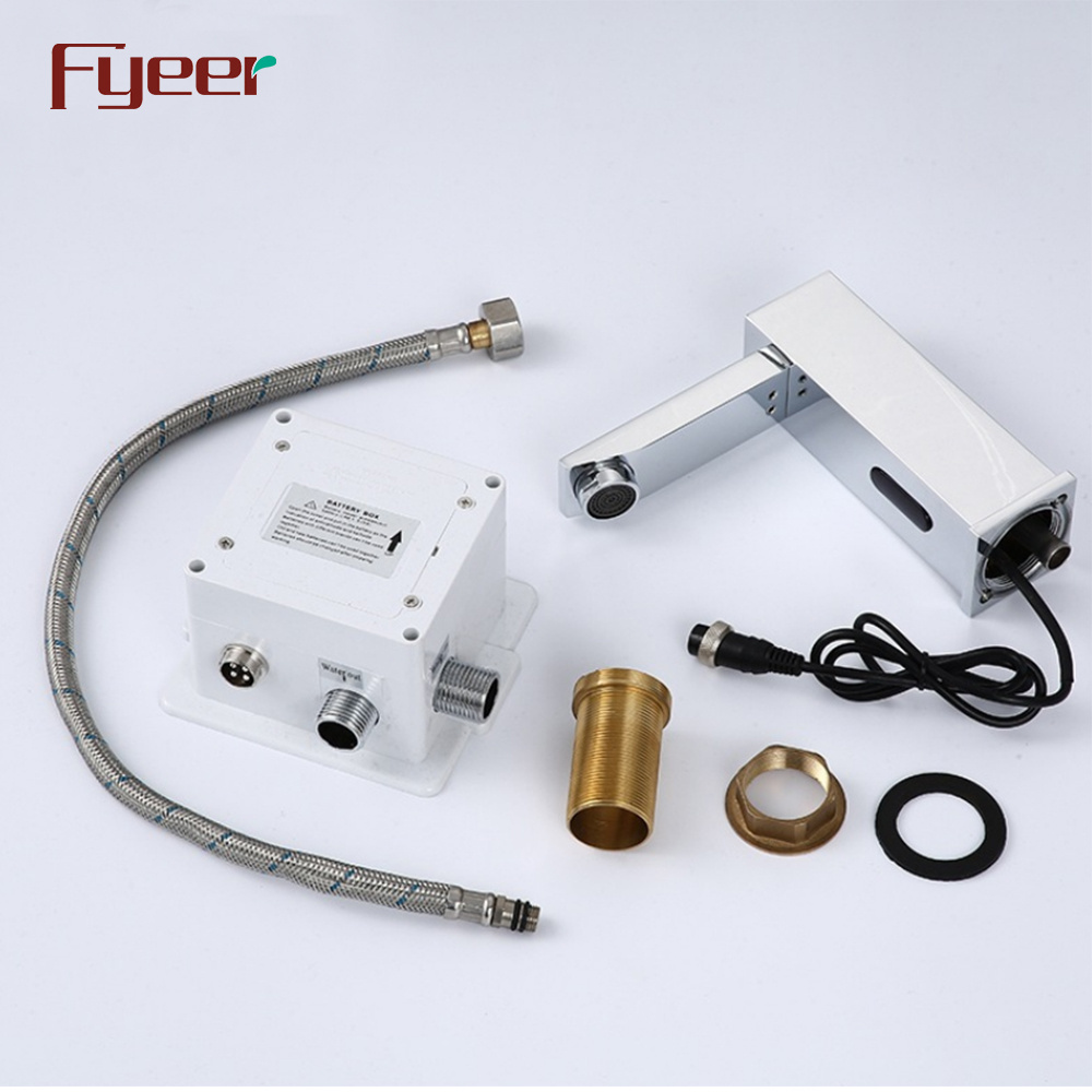 Fyeer Square Body Cold Only Touchless Sensor Automatic Faucet