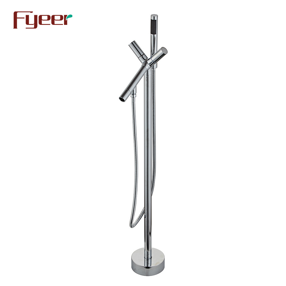 Fyeer Free Standing Floor Mounted Bathtub Faucet High Quality with Hand Shower