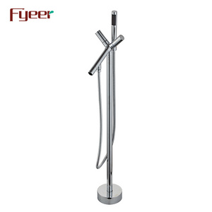 Fyeer Free Standing Floor Mounted Bathtub Faucet High Quality with Hand Shower