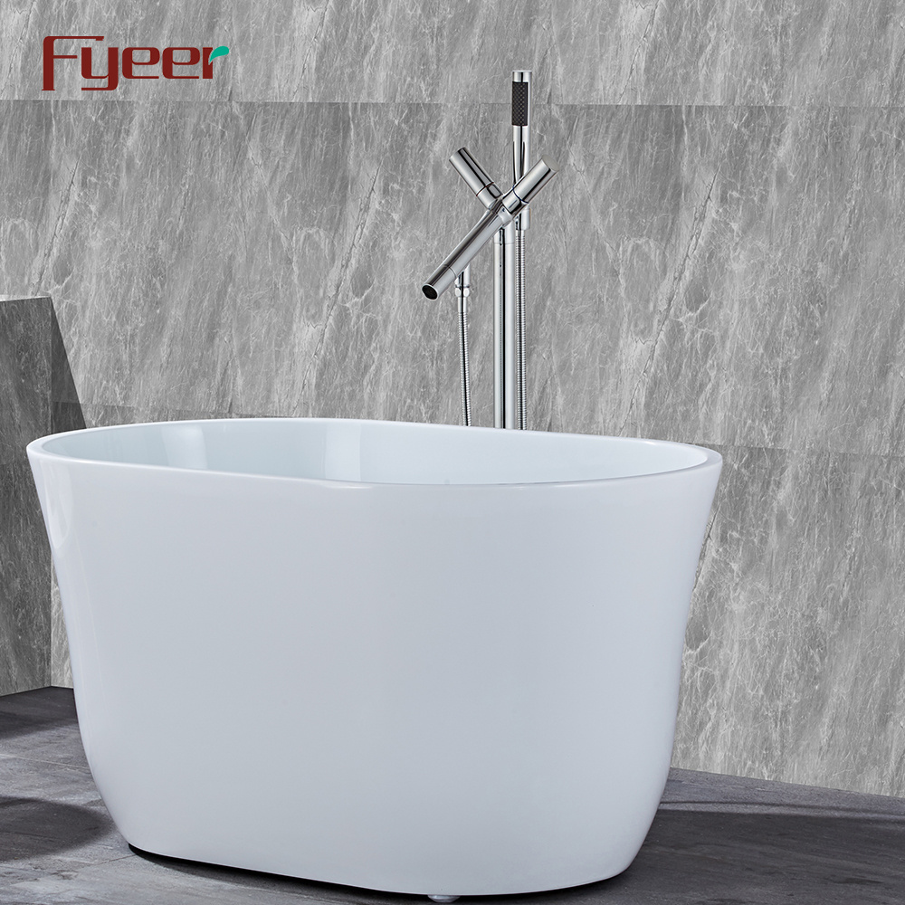 Fyeer Free Standing Floor Mounted Bathtub Faucet High Quality with Hand Shower