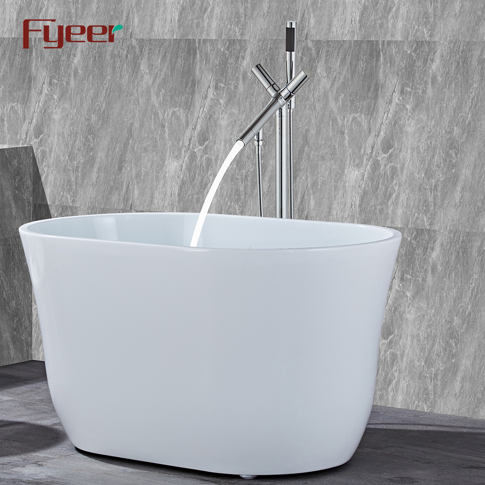 Fyeer Free Standing Floor Mounted Bathtub Faucet High Quality with Hand Shower