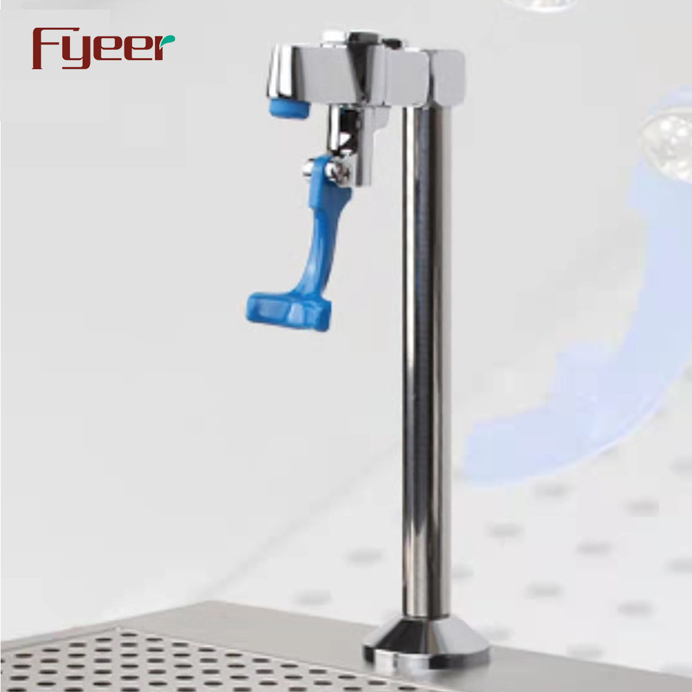 Fyeer 12 Inch Solid Copper Free Standing Deck Mounted Push Back Glass Filler Water Filling Tap