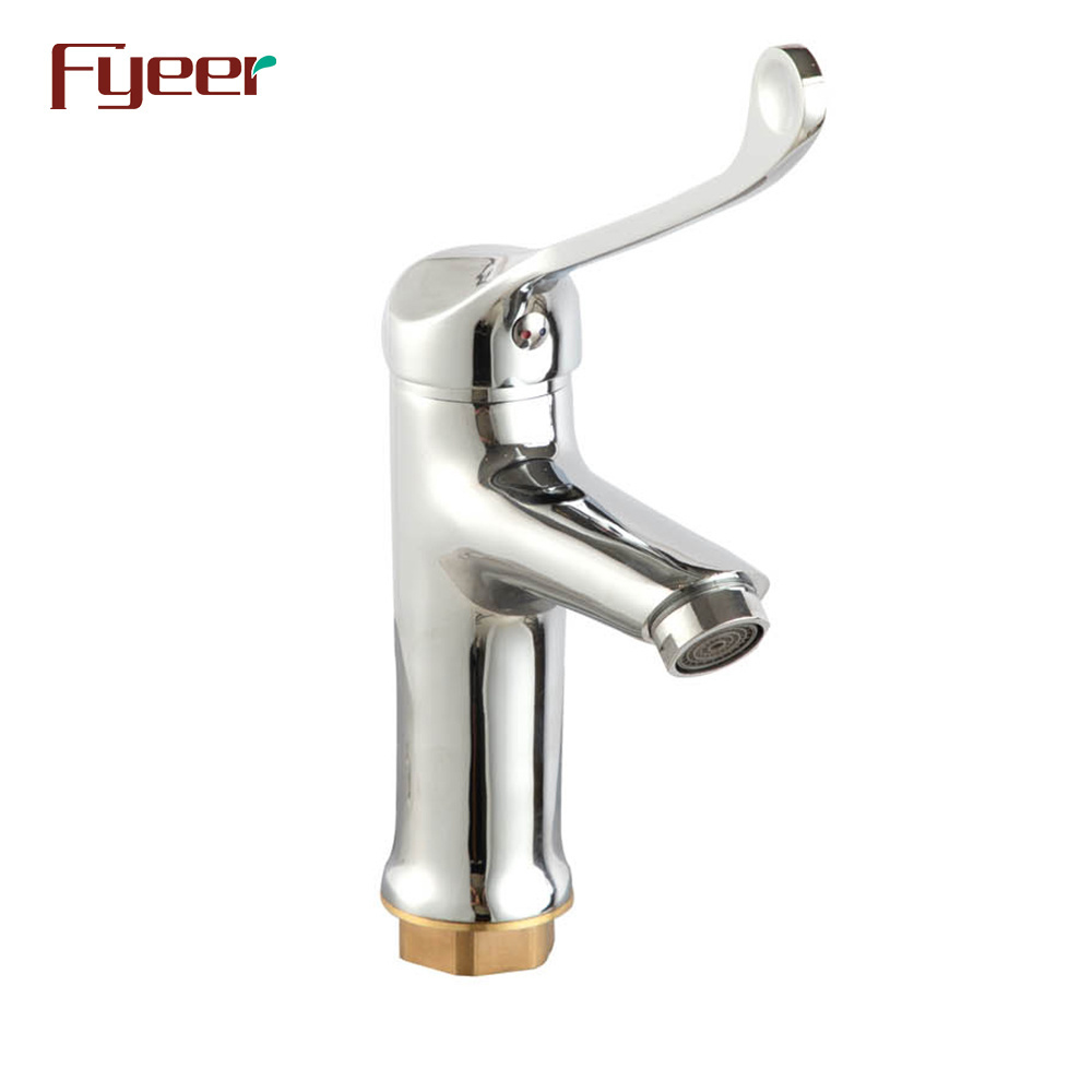 Fyeer Brass Chrome Plated Medical Elbow Basin Faucet