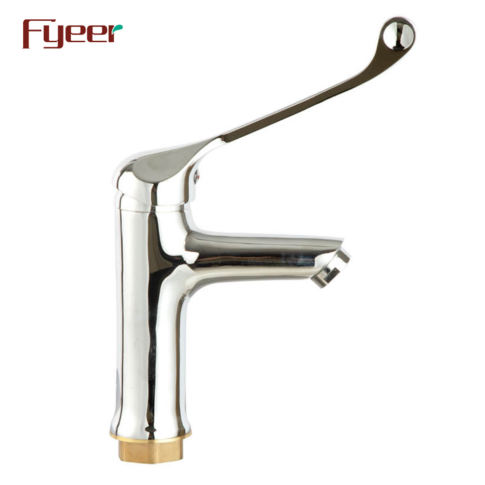 Fyeer Brass Chrome Plated Medical Elbow Basin Faucet