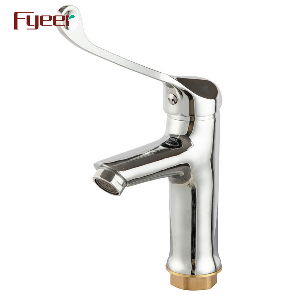 Fyeer Brass Chrome Plated Medical Elbow Basin Faucet