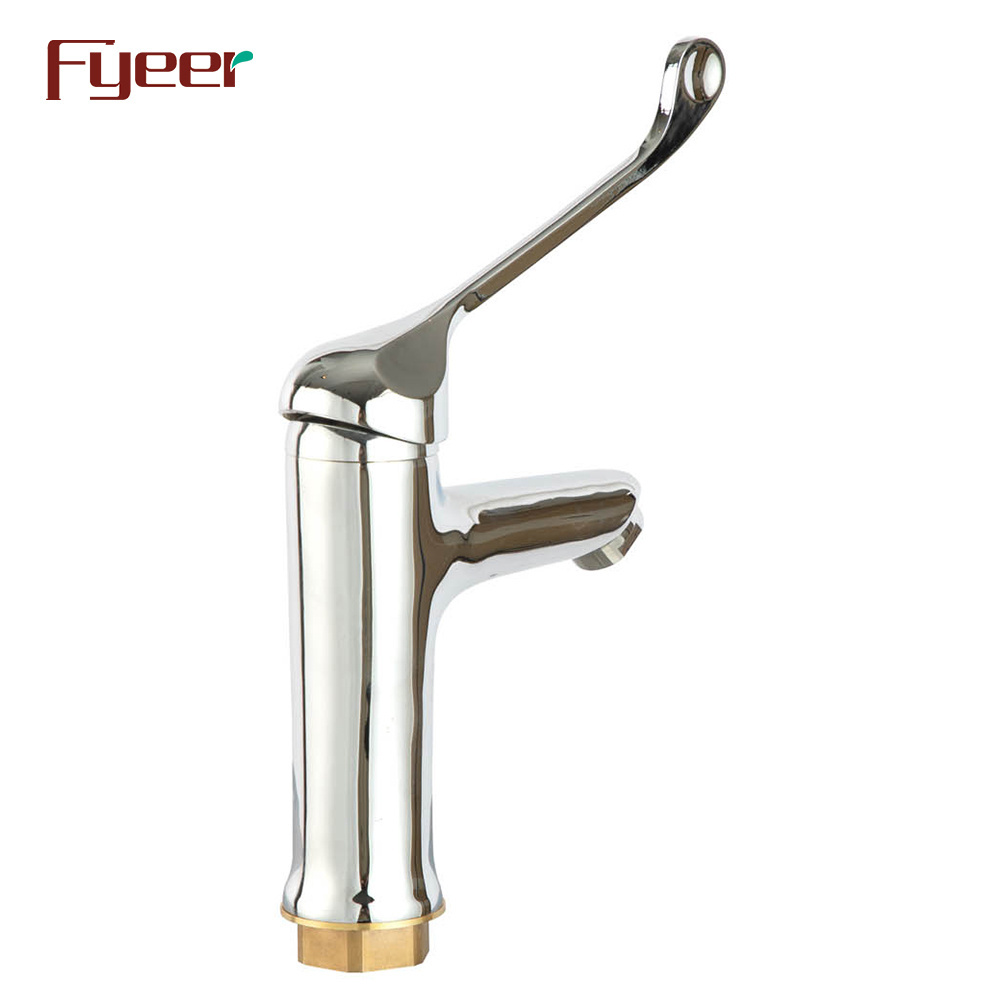 Fyeer Brass Chrome Plated Medical Elbow Basin Faucet