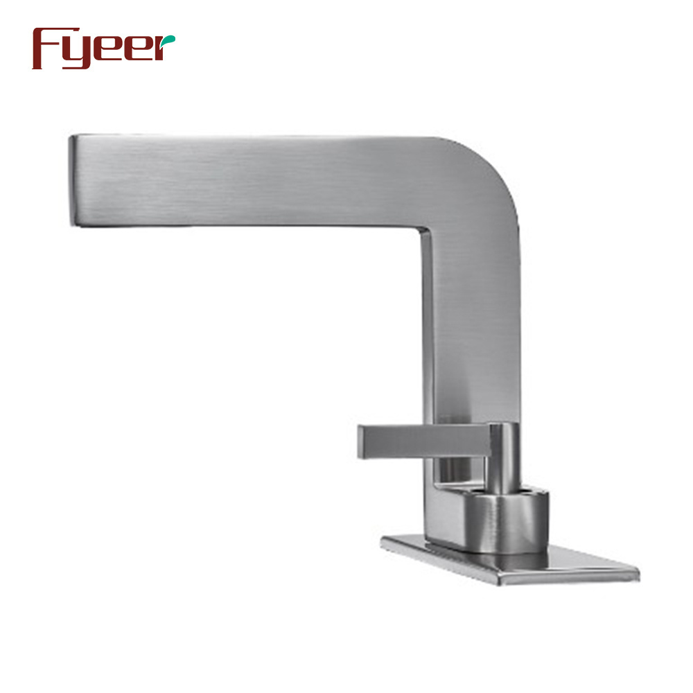 Fyeer New Shape Brush Nickle Brass Bathroom Basin Faucet