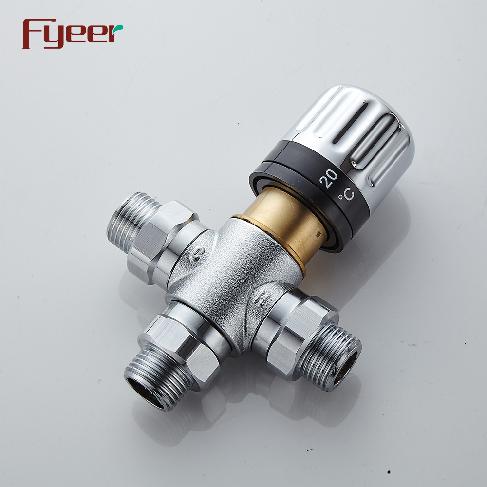 Fyeer Sanitary Ware DN15 Brass Water Temperature Control Valve Thermostatic Mixing Valve