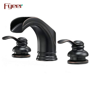 Fyeer ORB Waterfall 3 Hole Widespread Bathroom Basin Faucet